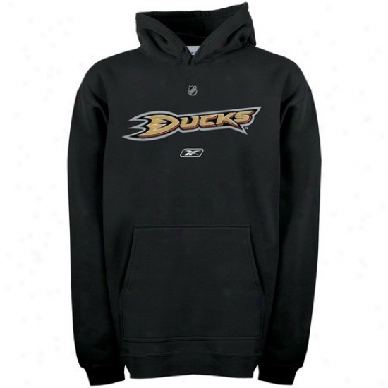 Anaheim Ducks Hoodys : Reebok Anaheim Ducks Youth Black Primary Logo Hoodys