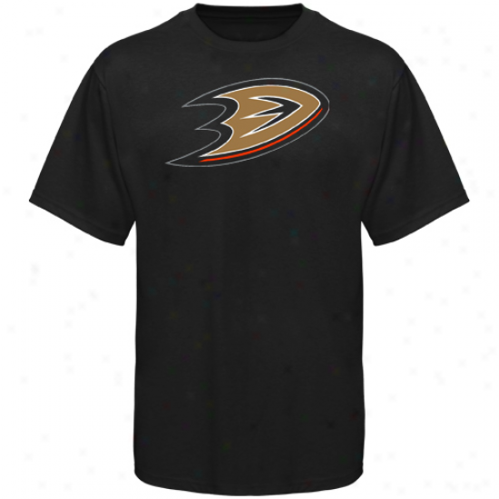 Anaheim Ducks Shirt : Old Time Hockey Anaheim Dcks Black Big Logo Shirt