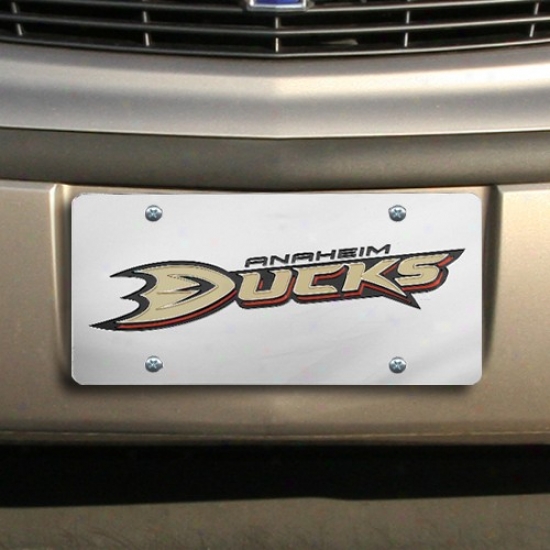 Anaheim Ducks Silver Mirrored License Plate