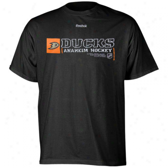 Anaheim Ducks T Shirt : Reebok Anaheim Ducks Black Call Sign T Shirt