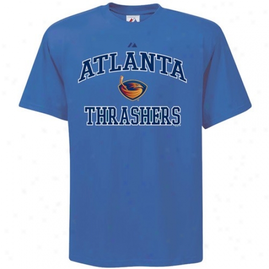 Atlanta Thrashers Tees : Majestic Atlanta Thrashers Blue Heart And Soul Ii Tees