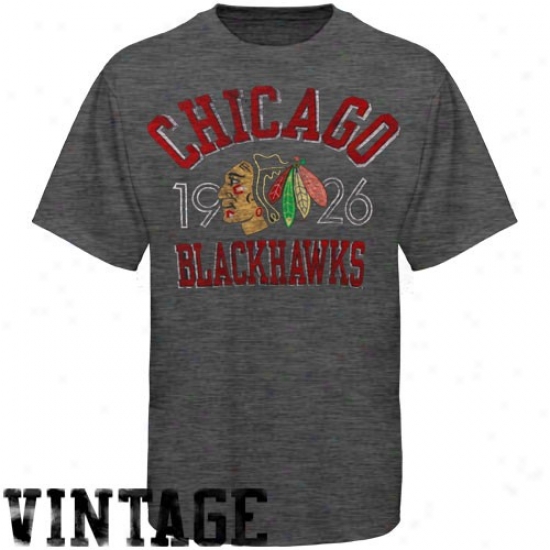 Black Hawks Attire: Black Hawks Charcoal Logo Year Vintage Premium T-shirt