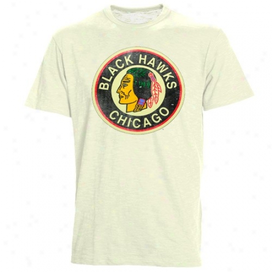 Blackhawks T-shirt : Banner '47 Blackhawks Cream Scrum Premium T-shirt