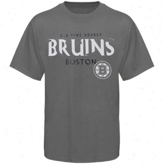 Boston Bruin Apparel: Old Time Hockey Boston Bruin Charcoal St. Croix T-shirt