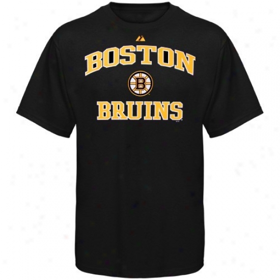 Boston Bruin Tshirt : Majestic Boston Bruin Youth Black Heart & Soul Ii Tshirt