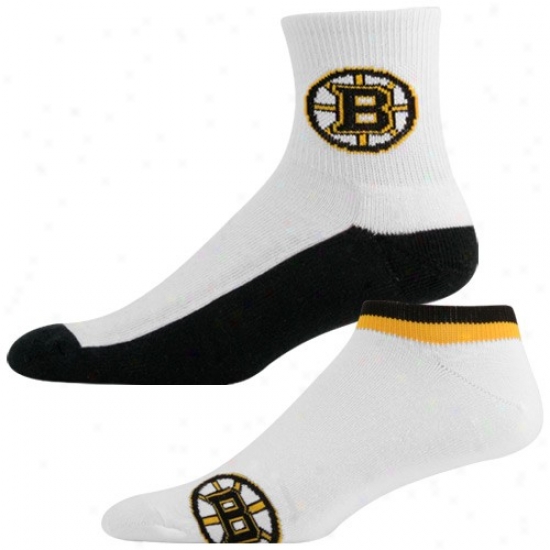Boston Bruins White-blsck Two-pack Socks