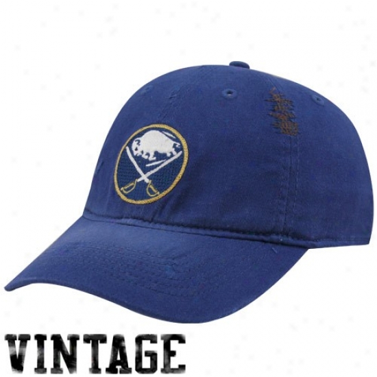 Buffalo Sabres Hat s: Reebok Buffalo Sabres Royal Blue Distressed Logo Vintage Slouch Hats