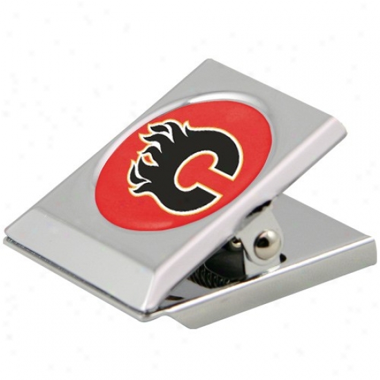 Calgary Flames Silver Heavy-duty Magnetic Chip Blow 