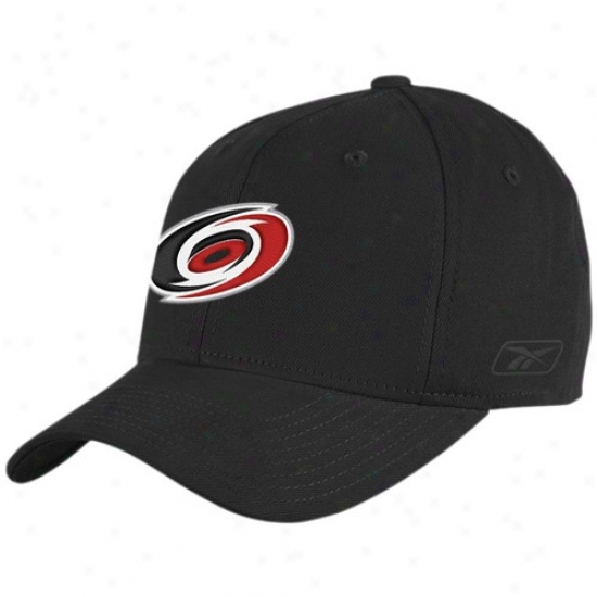 Carolina Hurricane Caps : Reebok Carolina Hurricane Black Basic Logo Flex Fit Caps