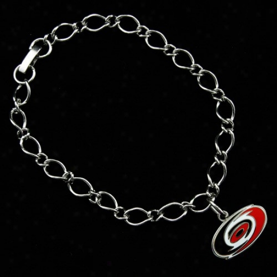 Carolina Hurricanes Ladies Silver-tone Charm Bracelet