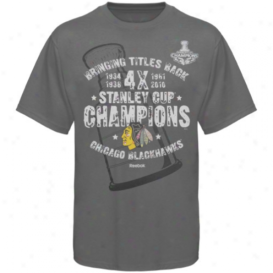Chicago Black Hawks Tees : Reebok Chicago Black Hawks Storm 2010 Nhl Stanley Cup Champions Bringing Titles Back Tees