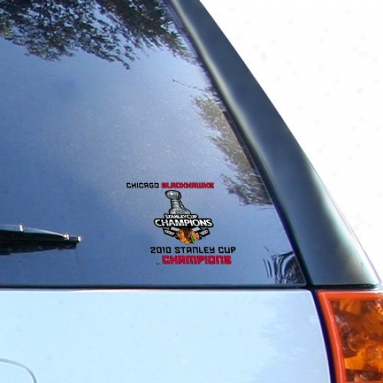 Chicago Blackhawks 2010 Nhl Stanley Cup Champions Small Window Cling