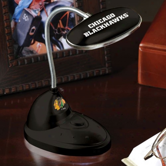 Chicago Blackhawks Black Led Desk Lamp