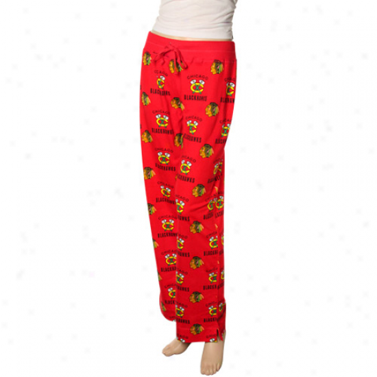 Chicago Blackhawks Ladies Red Maverick Pajama Pants