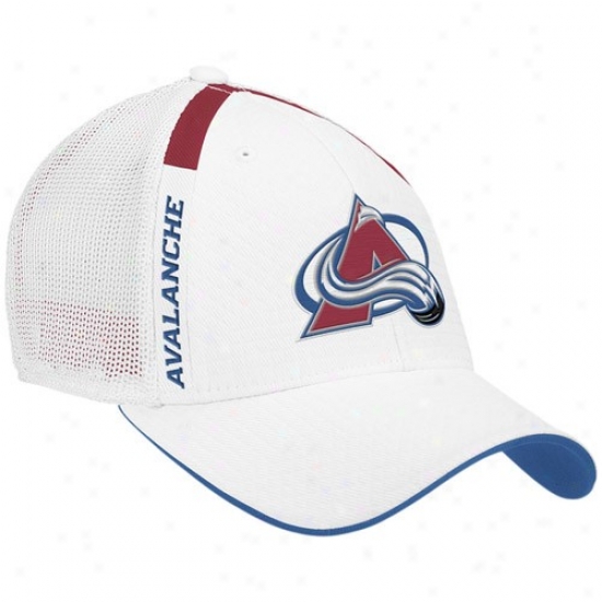 Colorado Avalanche Hat : Reebok Colorado Avalanche White  Nhl Draft Day Flex Fit Hat