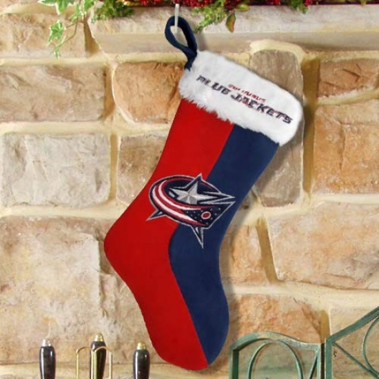 Columbus Blue Jackets Red-navy Blue Plueh Stocking