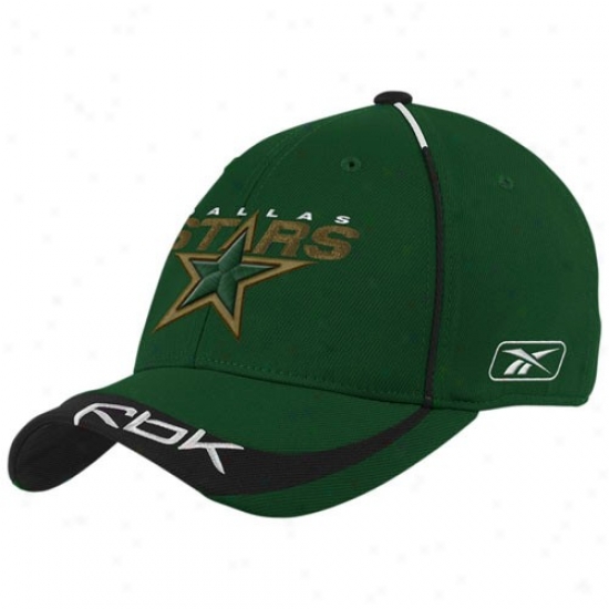 Dallas Star Hatw : Reebok Dallas Star Green Gamester 2nd Season Flex Fit Hats