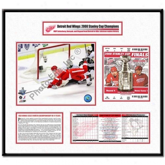 Detroit Red Wings 2008 Stanley Cup Champions Filppula Scores Ticket Frame