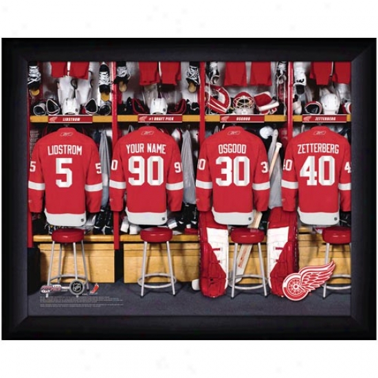 Detroit Red Wings Customized Locker Room Black Framed Photo