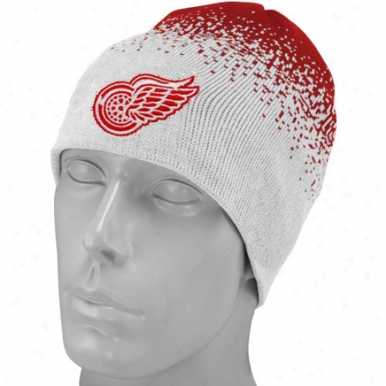 Detfoit Red Wings Merchandise: Redbok Detroit Red Wings Wite-red Gradiated Knit Beanie