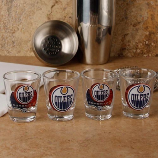 Edmonton Oilers 4-pack Enhanced High Defining Design Shot Glass Sharpen