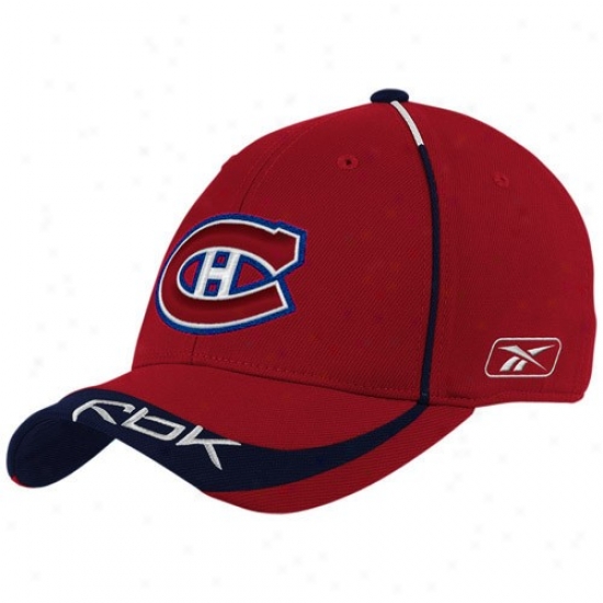 Hasb Hats : Reebok Habs Red Player 2nd Season Flex Fit Hats