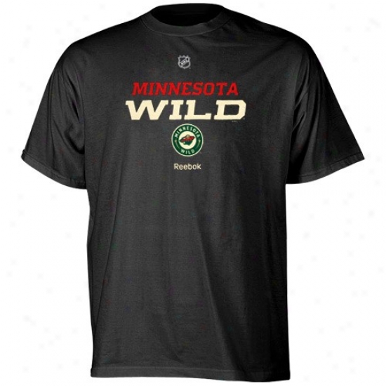 Minnesota Wild Attire: Reebok Minnesota Fanciful Black Team Speedy T-shirt