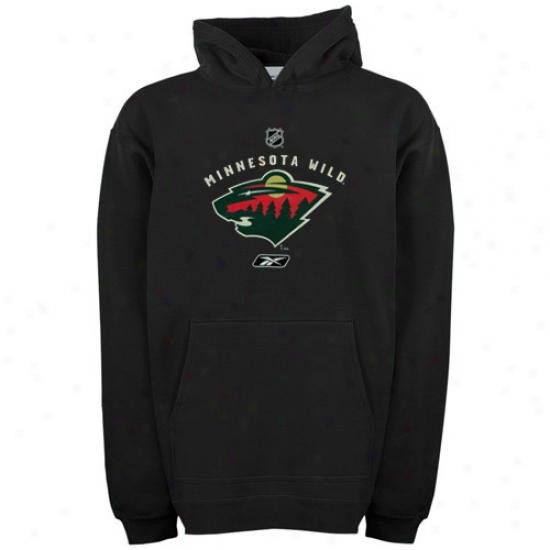 Minnesota Wild Sweatshirt : Reebok Minnesota Wild Youth Black Primary Logo Sweatdhirt