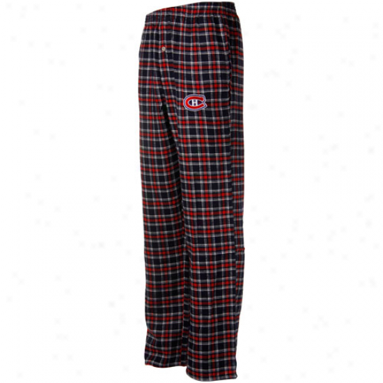 Montreal Canadiens Navy Blue-ree Plaid Match-up Flannel Pajzma Pants