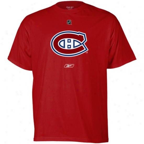 Montreal Canadiens Tshirts : Reebok Montreal Canadiens Red Primary Logo Tshirts