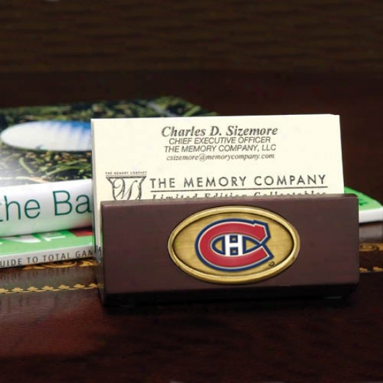 Montreal Canadeins Wooden Calling Card Holder