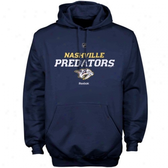 Nashville Predators Sweatshirts : Reebok Nashville Predators Navy Blue Team Speedy Sweatshirts