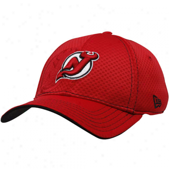 New Jersey Devil Accoutrements: New Epoch New Jersey Devil Red 39thirty Stretch Fit Hat