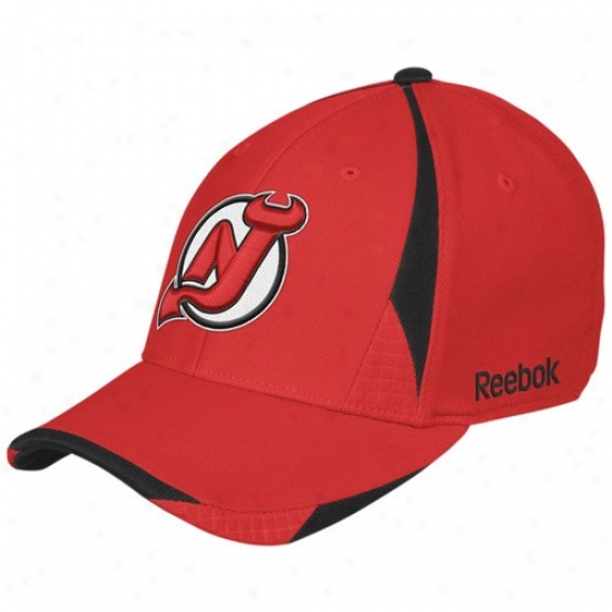 New Jerset Devil Commodities: Reebok New Jersey Printer's ~ Red Player 2nd Sesson Flex Fit Hat