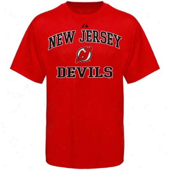 New Jersey Devil Shirt : Majestic Nw Jersey Devil Youth Red Heart & Soul Shirt