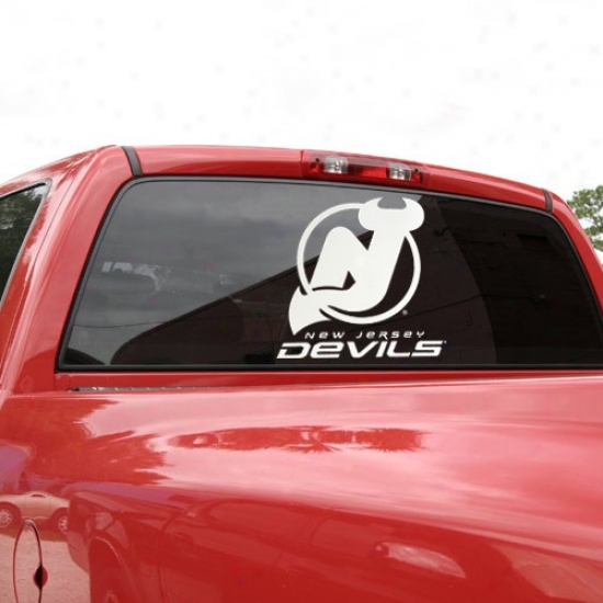 New Jersey Devils 18x18 White Logo Decal