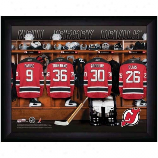New Jersey Devils Customized Locker Room Black Framed Photo