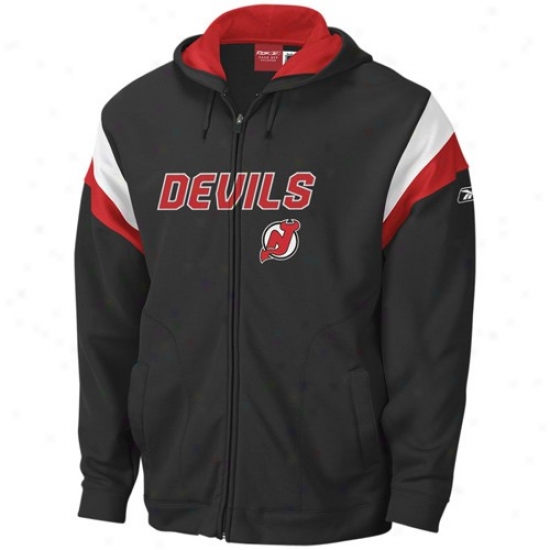 New Jersey Devils Fleece : Reebok New Jersey Devils Black Top Shelf Full Zip Fleece