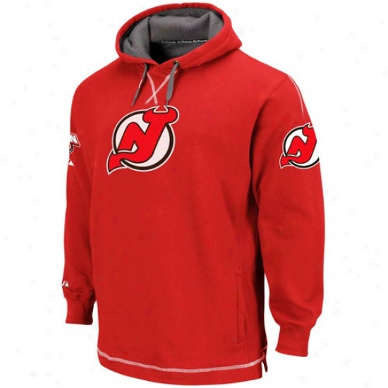 Recent Jersey Devils Hoodie : Majestic New Jersey Devils Red The Liberation Pullover Hoodir