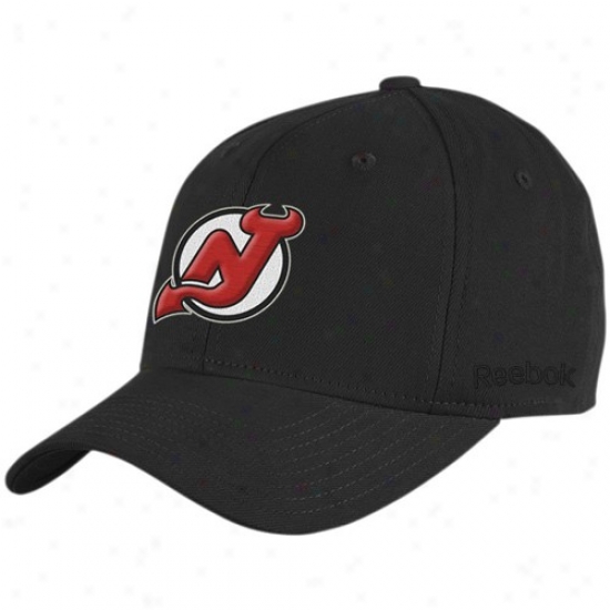 New Jersey Devils Merxhandise: Reebok New Jersey Devils Dismal Basic Logo Flex Fit Hat