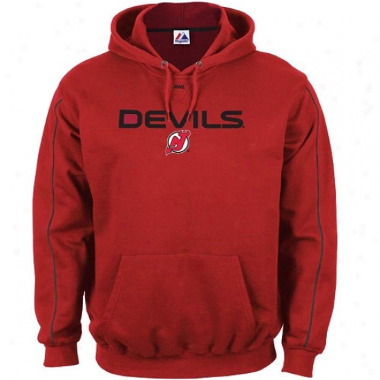 New Jersey Devils Sweatshirt : Majestic New Jersey Devils Red Greek  Sweatshirt