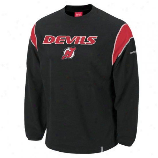 New Jersey Devils Sweatshirt : Reebok New Jersey Devils Black Protector Sweatshirt Crew Sweatshirt