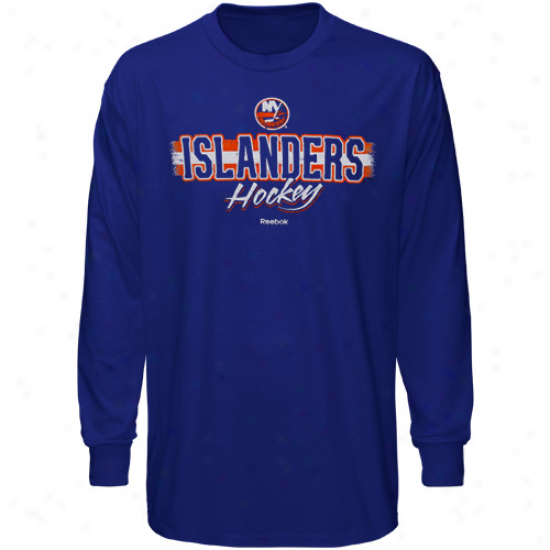 New York Islanders Apparel: Reebok New York Islanders Royal Blue Allegiance Long Sleeve T-shirt