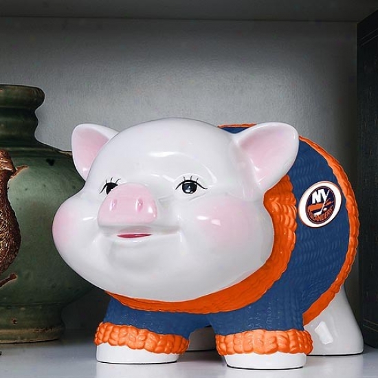 New York Islanders Ceramic Piggy Bank