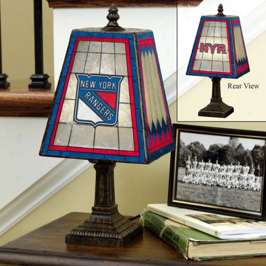 New York Rangers Art-glass Table Lamp