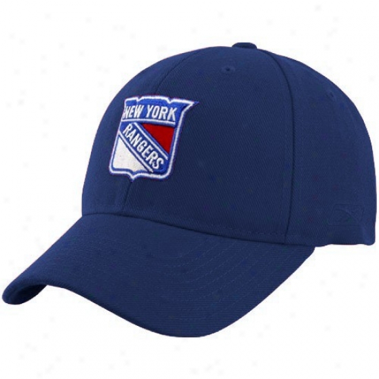 New York Rangers Caps : Reebok New York Rangers Navy Blue Basic Logo Wool Mingle Caps