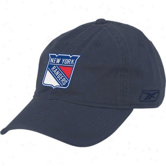 New York Rangers Hats : Reebok New York Rangers Navy Melancholy Unstructured Slouch Hats