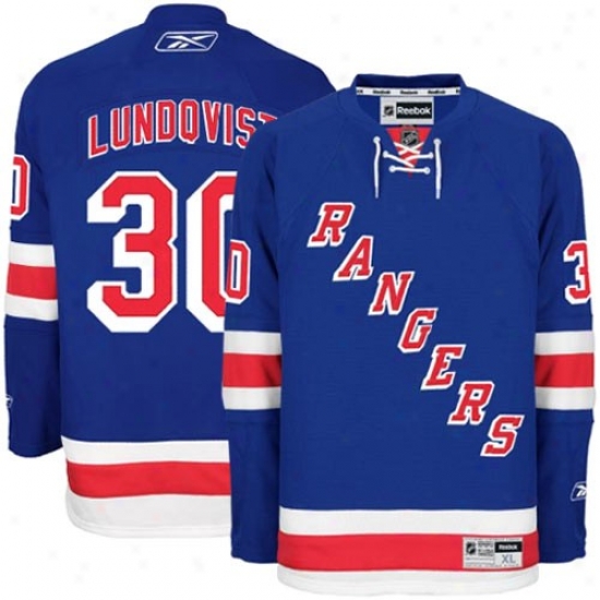 New York Rangers Jersey : Reebok Novel York Rangers #30 Henrik Lundqvist Royal Blue Premier Playre Hockey Jersey
