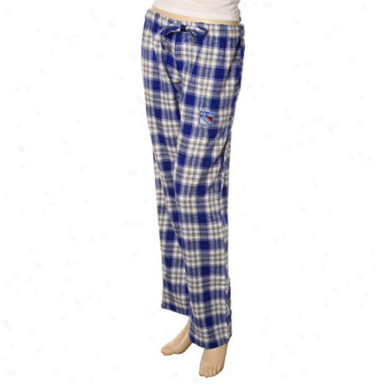 New York Rangers Ladies Royal Blue Plaid Harmny Pajama Pants