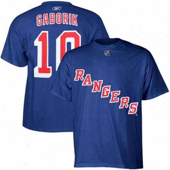 New York Rangers Shirt : Reebok New York Rangers #10 Marian Gaborik Royal Blue Player Shirt